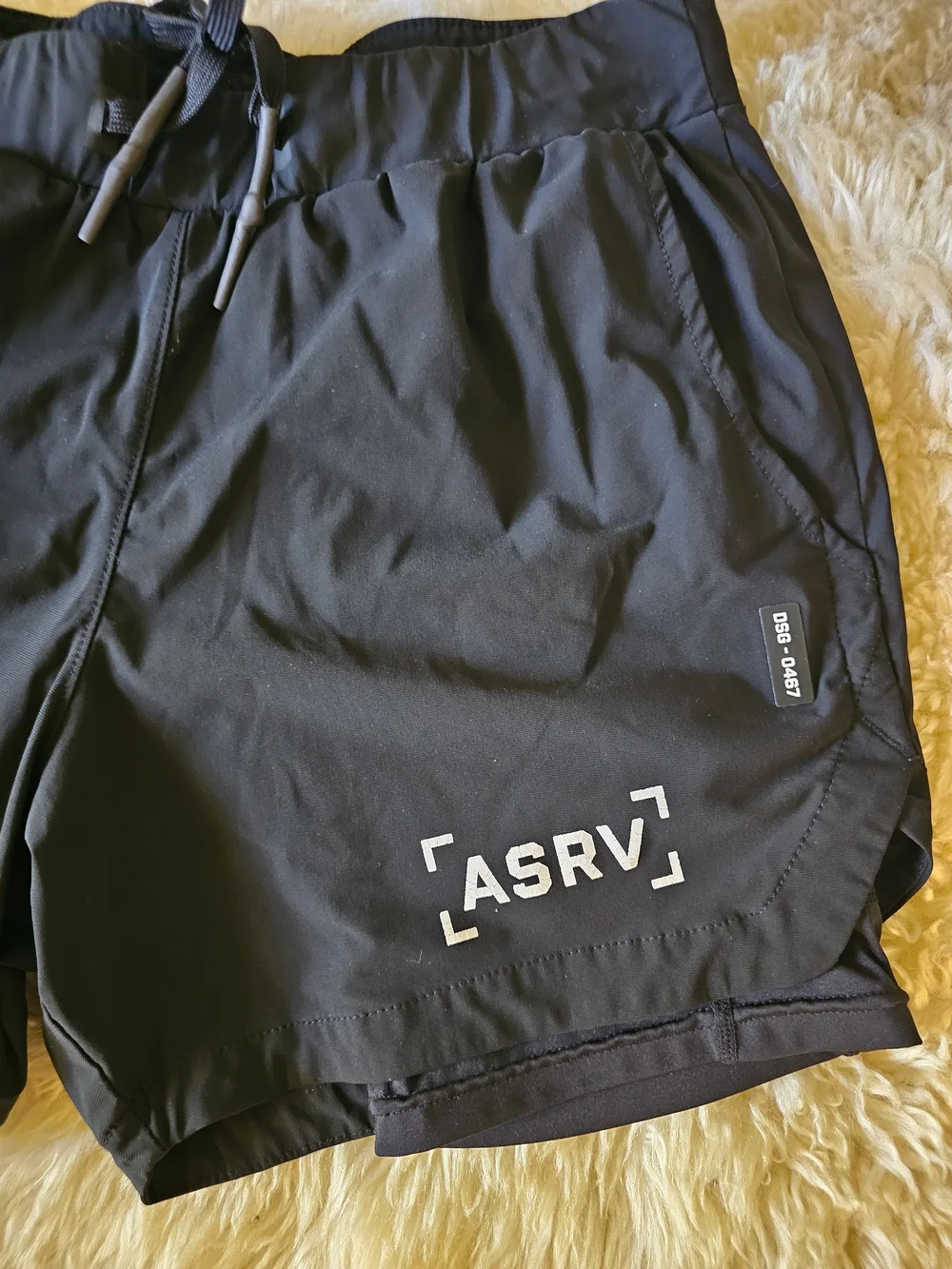 ASRV Men's Black Performance Training Shorts- Medium